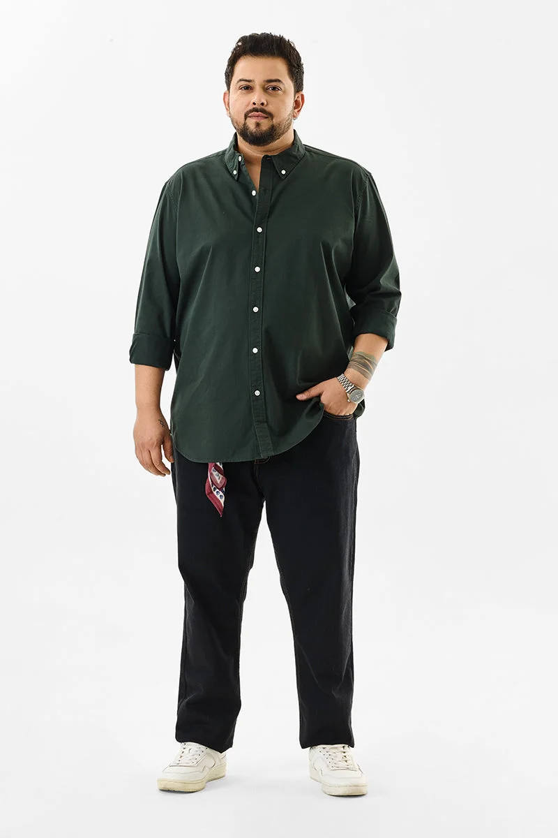 SNITCH Olive Elbow Patch Plus Size Shirt